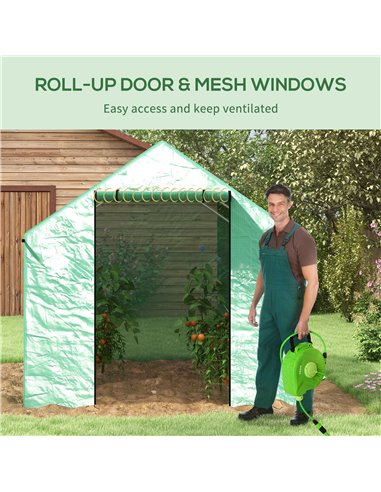 Outsunny Polyethylene Walk-in Polytunnel Greenhouse, 2 x 3(m), Green 84H-074V00GN