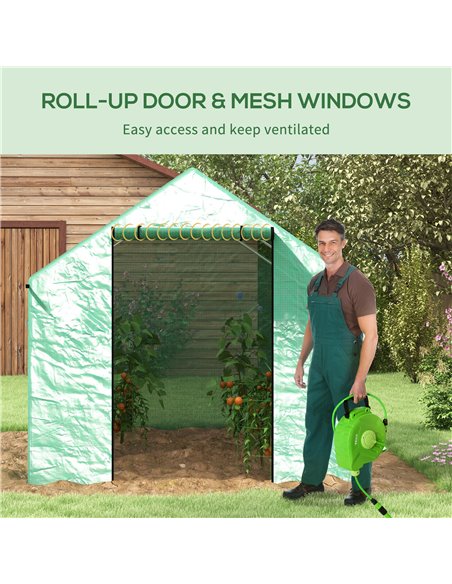 Outsunny Polyethylene Walk-in Polytunnel Greenhouse, 2 x 3(m), Green 84H-074V00GN - pic 39265 | FastDaddyshop