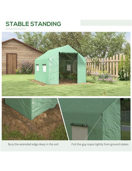 Outsunny Polyethylene Walk-in Polytunnel Greenhouse, 2 x 3(m), Green 84H-074V00GN - pic 39266 | FastDaddyshop