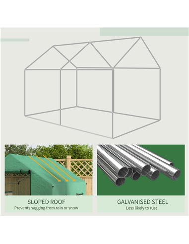 Outsunny Polyethylene Walk-in Polytunnel Greenhouse, 2 x 3(m), Green 84H-074V00GN