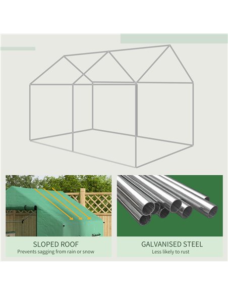 Outsunny Polyethylene Walk-in Polytunnel Greenhouse, 2 x 3(m), Green 84H-074V00GN - pic 39267 | FastDaddyshop