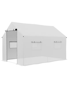 Outsunny Polyethylene Walk-in Polytunnel Greenhouse, 2 x 3(m), White 84H-074V00WT