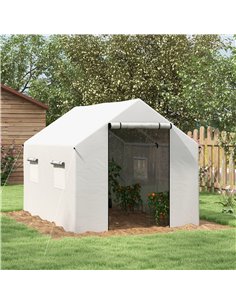 Outsunny Polyethylene Walk-in Polytunnel Greenhouse, 2 x 3(m), White 84H-074V00WT 2