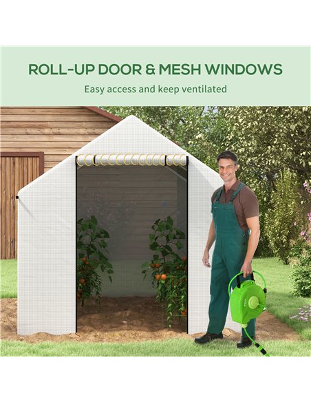 Outsunny Polyethylene Walk-in Polytunnel Greenhouse, 2 x 3(m), White 84H-074V00WT - pic 39273 | FastDaddyshop
