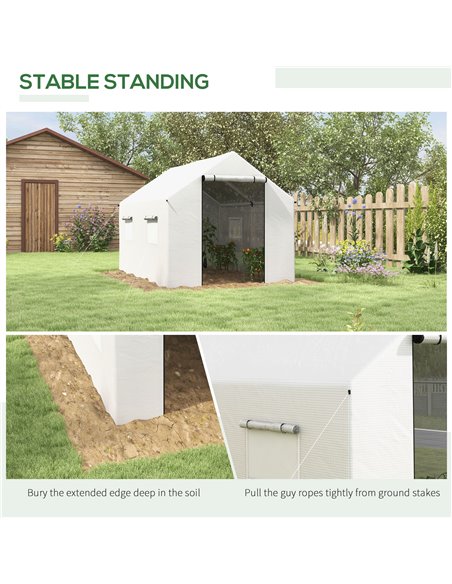 Outsunny Polyethylene Walk-in Polytunnel Greenhouse, 2 x 3(m), White 84H-074V00WT - pic 39274 | FastDaddyshop