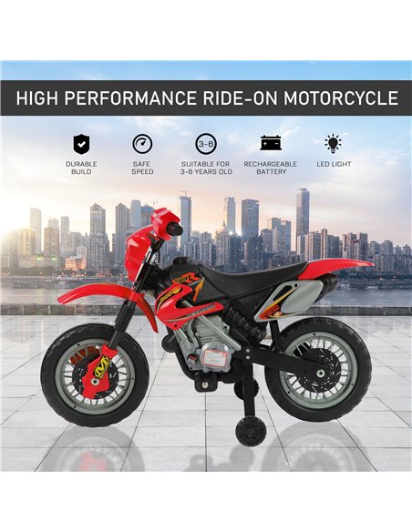 HOMCOM 6V Kids Child Electric Motorbike Ride on Motorcycle Scooter Children Toy Gift (Red) - pic 3928 | FastDaddyshop