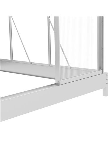 Outsunny 6 x 6ft Walk-In Greenhouse, Polycarbonate Greenhouse with Sliding Door, Window, Aluminium Frame, Foundation, Silver 845