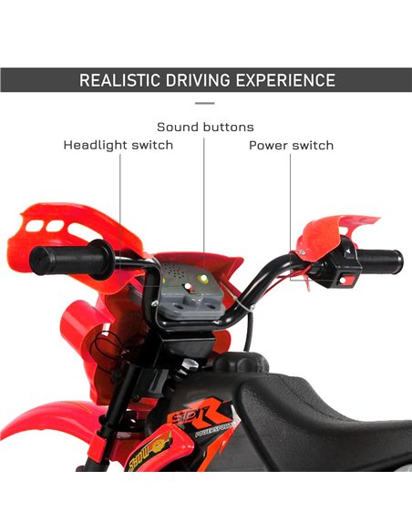 HOMCOM 6V Kids Child Electric Motorbike Ride on Motorcycle Scooter Children Toy Gift (Red) - pic 3929 | FastDaddyshop