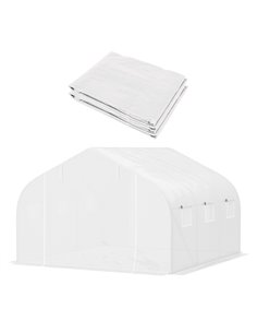 Outsunny Walk-In Tunnel Greenhouse with Replacement Cover, White 845-P010