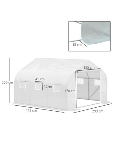 Outsunny Walk-In Tunnel Greenhouse with Replacement Cover, White 845-P010