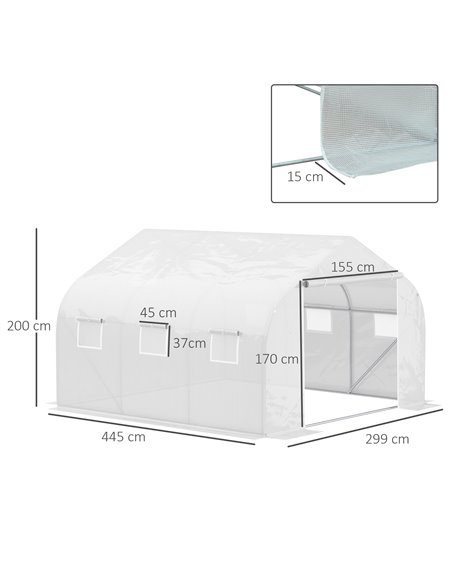Outsunny Walk-In Tunnel Greenhouse with Replacement Cover, White 845-P010 - pic 39299 | FastDaddyshop