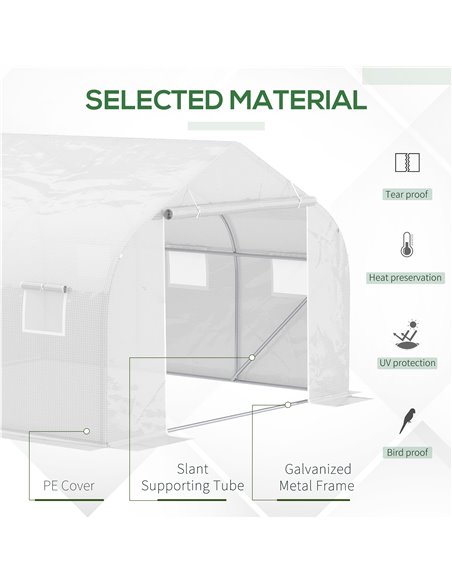 Outsunny Walk-In Tunnel Greenhouse with Replacement Cover, White 845-P010 - pic 39300 | FastDaddyshop