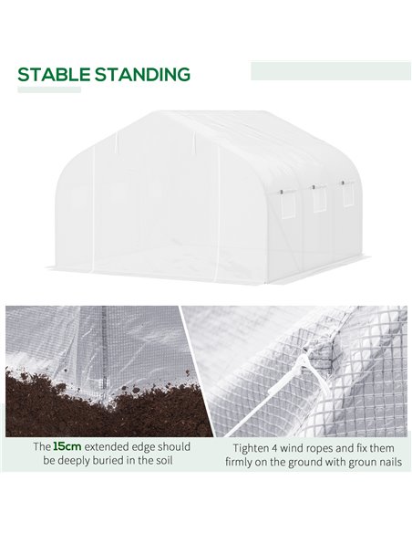 Outsunny Walk-In Tunnel Greenhouse with Replacement Cover, White 845-P010 - pic 39301 | FastDaddyshop