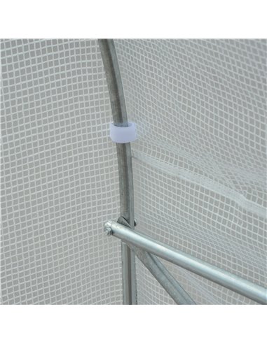Outsunny Walk-In Tunnel Greenhouse with Replacement Cover, Outdoor Growhouse with PE Cover, Roll Up Door and 6 Windows, 4.5 x 3 