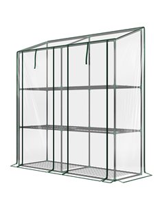 Outsunny 3 Tier 6 Wire Shelves Reinforced Mini Greenhouse, Clear 84H-065V00CR