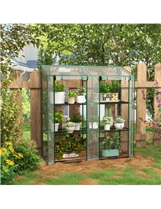 Outsunny 3 Tier 6 Wire Shelves Reinforced Mini Greenhouse, Clear 84H-065V00CR 2