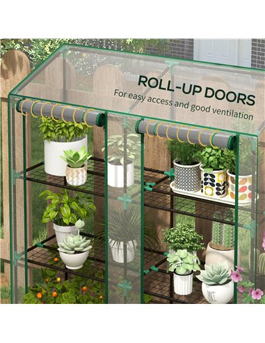 Outsunny 3 Tier 6 Wire Shelves Reinforced Mini Greenhouse, Clear 84H-065V00CR