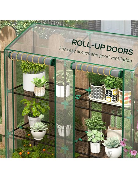 Outsunny 3 Tier 6 Wire Shelves Reinforced Mini Greenhouse, Clear 84H-065V00CR - pic 39311 | FastDaddyshop