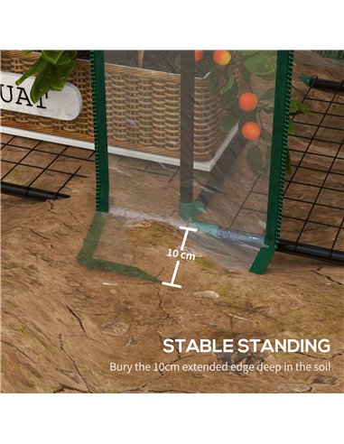 Outsunny 3 Tier 6 Wire Shelves Reinforced Mini Greenhouse, Clear 84H-065V00CR