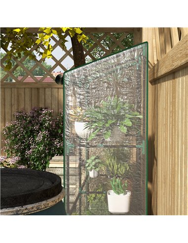 Outsunny 3 Tier 6 Wire Shelves Reinforced Mini Greenhouse, Clear 84H-065V00CR