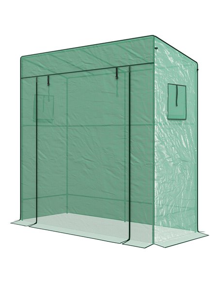 Outsunny PE Cover Walk-in Outdoor Greenhouse, Green 84H-063V00GN - pic 39315 | FastDaddyshop