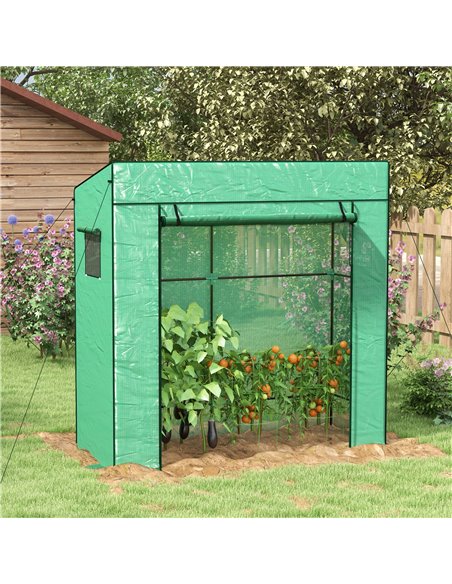 Outsunny PE Cover Walk-in Outdoor Greenhouse, Green 84H-063V00GN - pic 39316 | FastDaddyshop