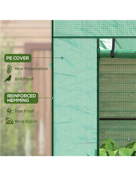 Outsunny PE Cover Walk-in Outdoor Greenhouse, Green 84H-063V00GN - pic 39318 | FastDaddyshop