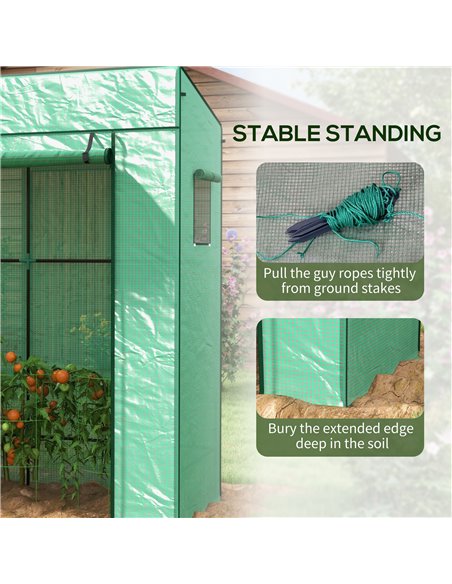 Outsunny PE Cover Walk-in Outdoor Greenhouse, Green 84H-063V00GN - pic 39321 | FastDaddyshop