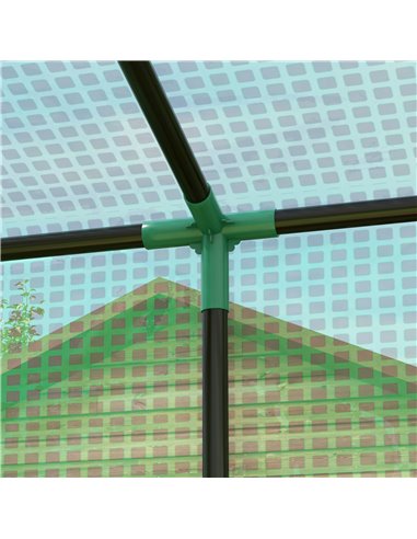 Outsunny PE Cover Walk-in Outdoor Greenhouse, Green 84H-063V00GN