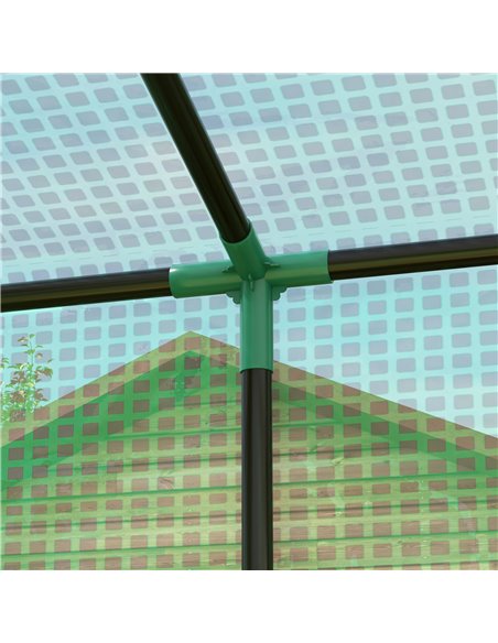 Outsunny PE Cover Walk-in Outdoor Greenhouse, Green 84H-063V00GN - pic 39322 | FastDaddyshop