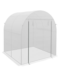 Outsunny Walk in Polytunnel Greenhouse, 1.8 x 1.8 x 2 m, White 845-775V00WT