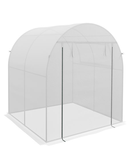 Outsunny Walk in Polytunnel Greenhouse, 1.8 x 1.8 x 2 m, White 845-775V00WT - pic 39324 | FastDaddyshop