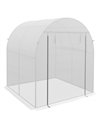 Outsunny Walk in Polytunnel Greenhouse, 1.8 x 1.8 x 2 m, White 845-775V00WT