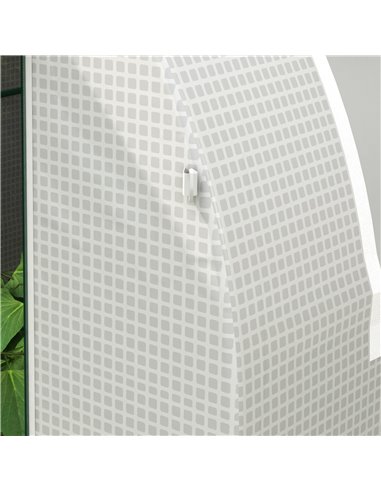 Outsunny Walk in Polytunnel Greenhouse, Green House for Garden with Roll-up Window and Door, 1.8 x 1.8 x 2 m, White 845-775V00WT