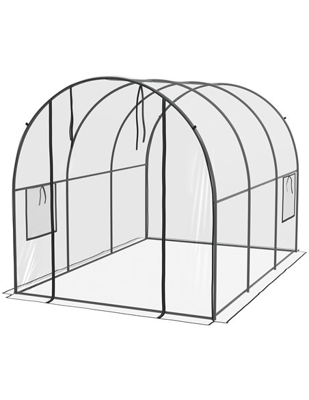Outsunny Polytunnel Greenhouse Walk-in Grow Hous, Clear 84H-070V00CR - pic 39333 | FastDaddyshop