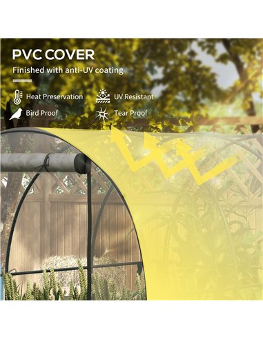 Outsunny Polytunnel Greenhouse Walk-in Grow Hous, Clear 84H-070V00CR