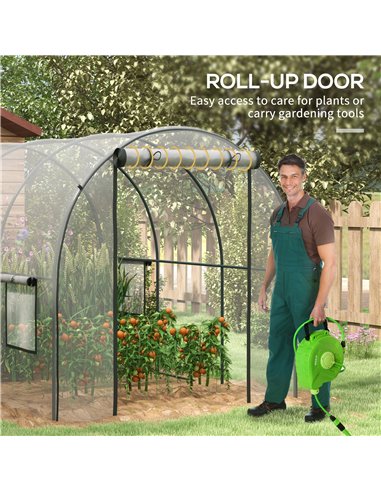 Outsunny Polytunnel Greenhouse Walk-in Grow Hous, Clear 84H-070V00CR