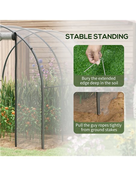 Outsunny Polytunnel Greenhouse Walk-in Grow House with Plasric Cover, Door, Mesh Window and Steel Frame, 3 x 2 x 2m, Clear 84H-0 - pic 39339 | FastDaddyshop