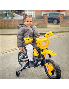 HOMCOM Kids Electric Motorbike Child Ride on Motorcycle 6V Battery Scooter (Yellow)