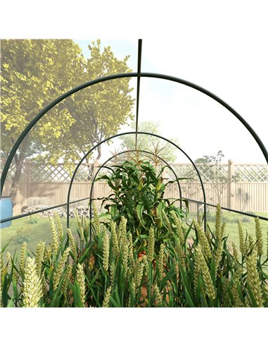 Outsunny Polytunnel Greenhouse Walk-in Grow House with Plasric Cover, Door, Mesh Window and Steel Frame, 3 x 2 x 2m, Clear 84H-0