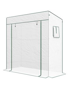 Outsunny PE Cover Walk-in Outdoor Greenhouse, White 84H-063V00WT