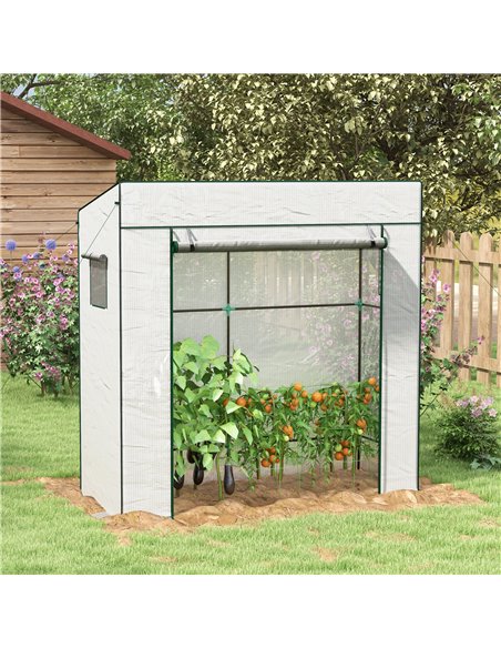 Outsunny PE Cover Walk-in Outdoor Greenhouse, White 84H-063V00WT - pic 39343 | FastDaddyshop