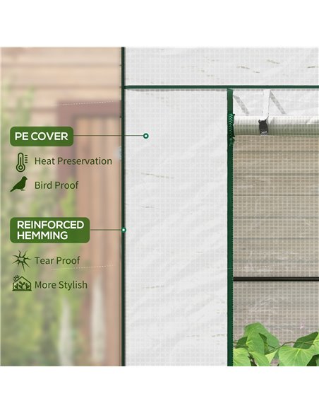 Outsunny PE Cover Walk-in Outdoor Greenhouse, White 84H-063V00WT - pic 39345 | FastDaddyshop