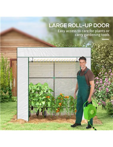 Outsunny PE Cover Walk-in Outdoor Greenhouse, White 84H-063V00WT