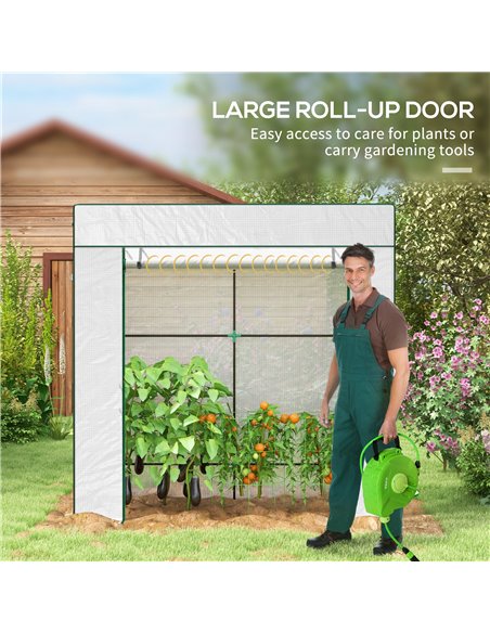 Outsunny PE Cover Walk-in Outdoor Greenhouse, White 84H-063V00WT - pic 39346 | FastDaddyshop