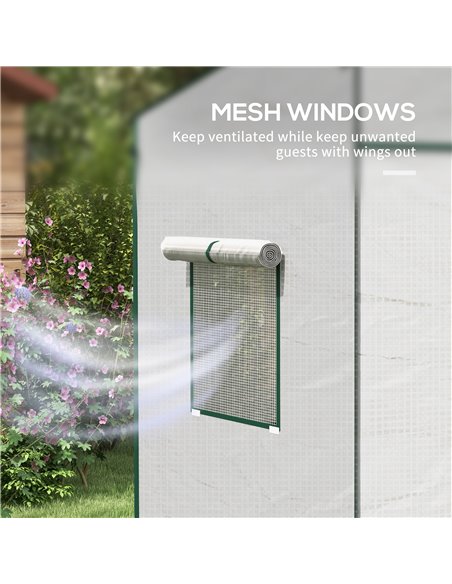 Outsunny PE Cover Walk-in Outdoor Greenhouse, White 84H-063V00WT - pic 39347 | FastDaddyshop