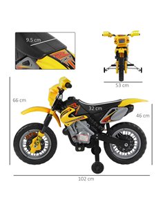 HOMCOM Kids Electric Motorbike Child Ride on Motorcycle 6V Battery Scooter (Yellow) 2