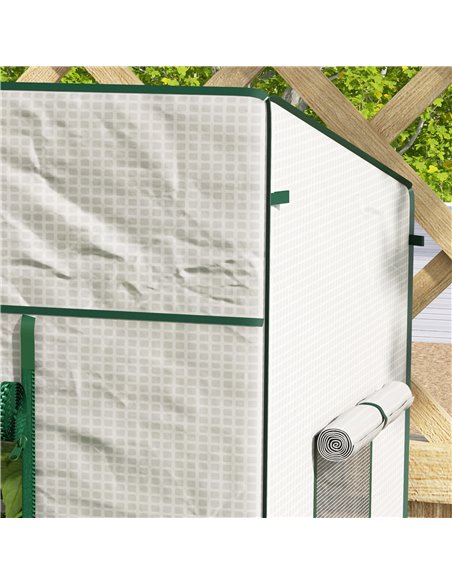 Outsunny PE Cover Walk-in Outdoor Greenhouse, White 84H-063V00WT - pic 39350 | FastDaddyshop
