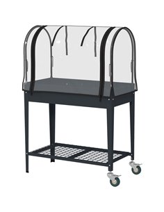 Outsunny Raised Planter with Greenhouse Cover, Dark Grey 84H-034V00CG