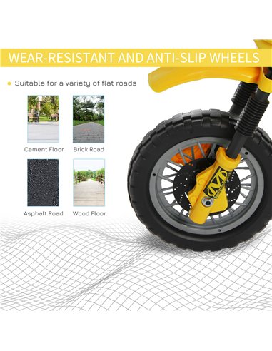 HOMCOM Kids Electric Motorbike Child Ride on Motorcycle 6V Battery Scooter (Yellow)